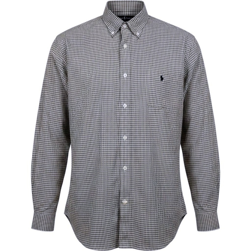 Ralph Lauren Gingham Button Down Shirt XXL Green White Check Long Sleeve Pony
